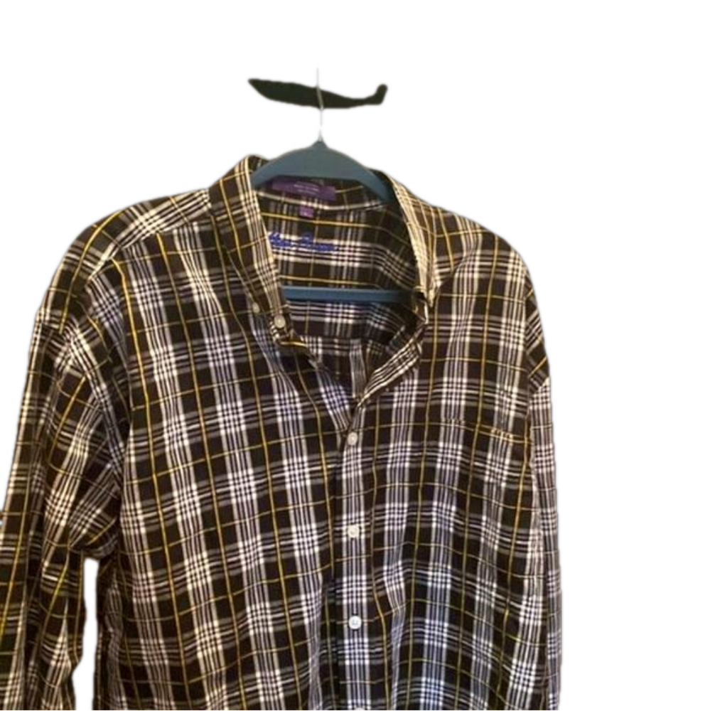 Alan Flussar Large mans plaid shirt like new